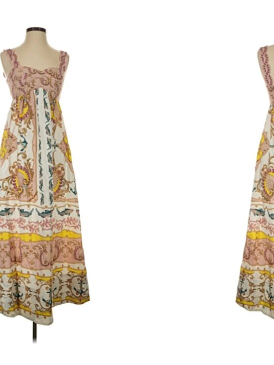 FARM Rio Dresses & Skirts - Farm Rio Maritime Magic Off-White Maxi Dress Nautical Print Cottagecore Boho NWT